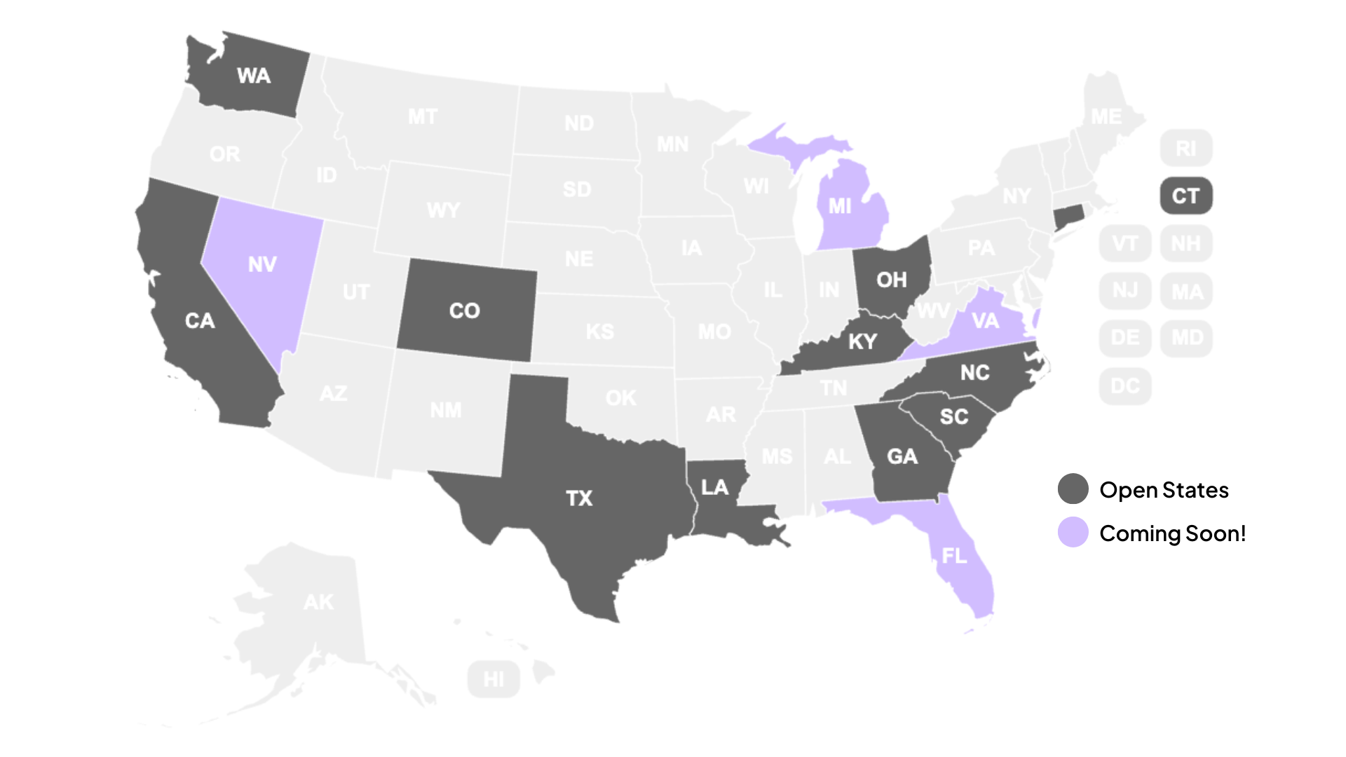 ENRG Real Estate Markets Map - Expanding Nationwide