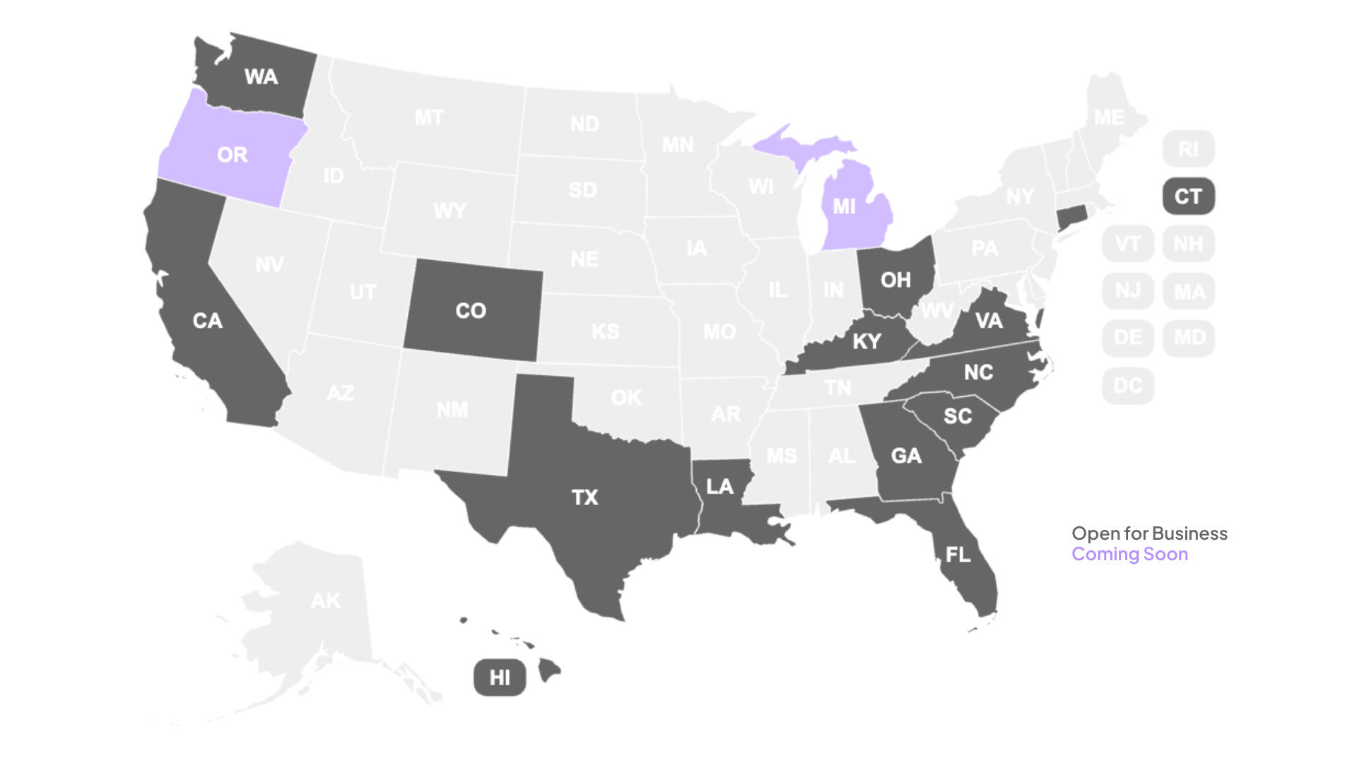 ENRG Real Estate Markets Map - Expanding Nationwide